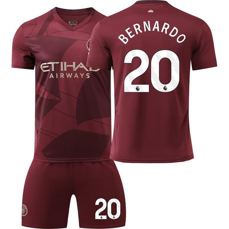 2425 Manchester City Jersey No. 9 Harland 17 De Braunet 10 Gralish Second Away Football Set