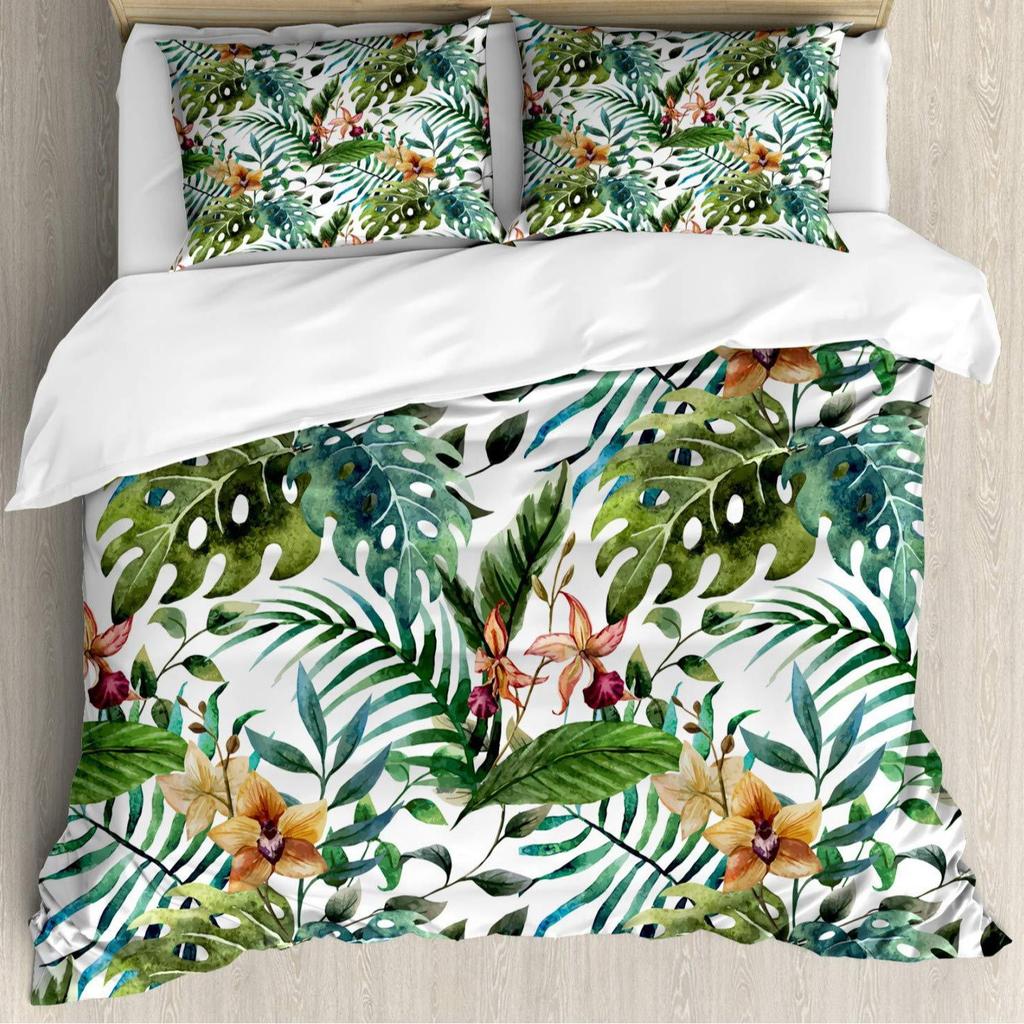 Yellow Plaid Square Three-Piece Quilt Cover 3D Digital Printing Bedding Set Bed Cover Batch