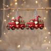 Exquisite Red Car Christmas Tassel Earrings with Acrylic Pendants