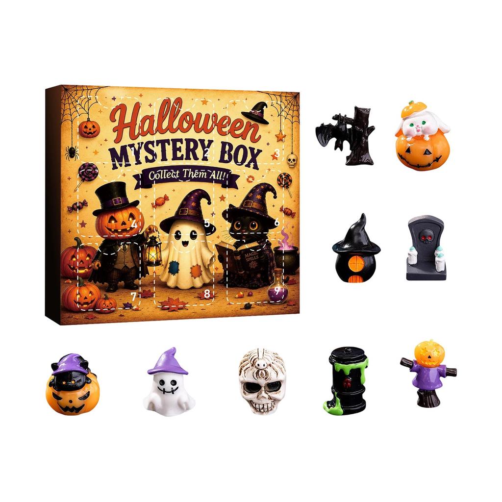 Halloween Countdown Calendar Resin Figurine 9-Day Advent Decor