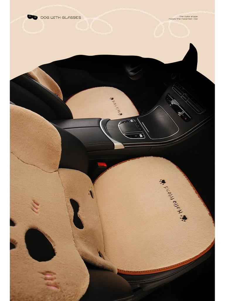 Winter Plüsch Autositzkissen aus Kaninchenfellimitat - Niedlich und warm für Haustiere