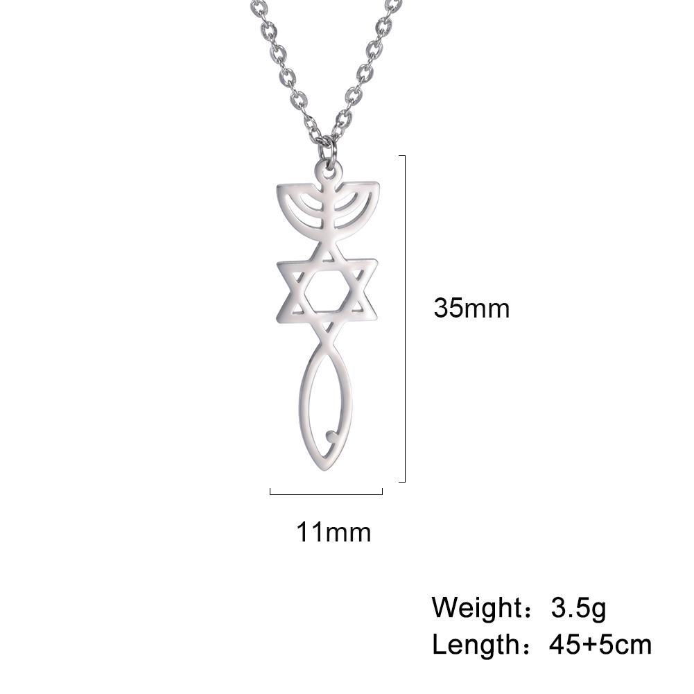 LIKGREAT Messianic Star of David Necklace for Women Men Stainless Steel Je Menorah Hexagram Pendant Israel Je Jewelry
