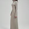 Elegant Turtleneck Knitted Sweater Dress for Women Fashion Long Sleeve Slim Casual Maxi Dress Fall Winter Holidays Party Dress