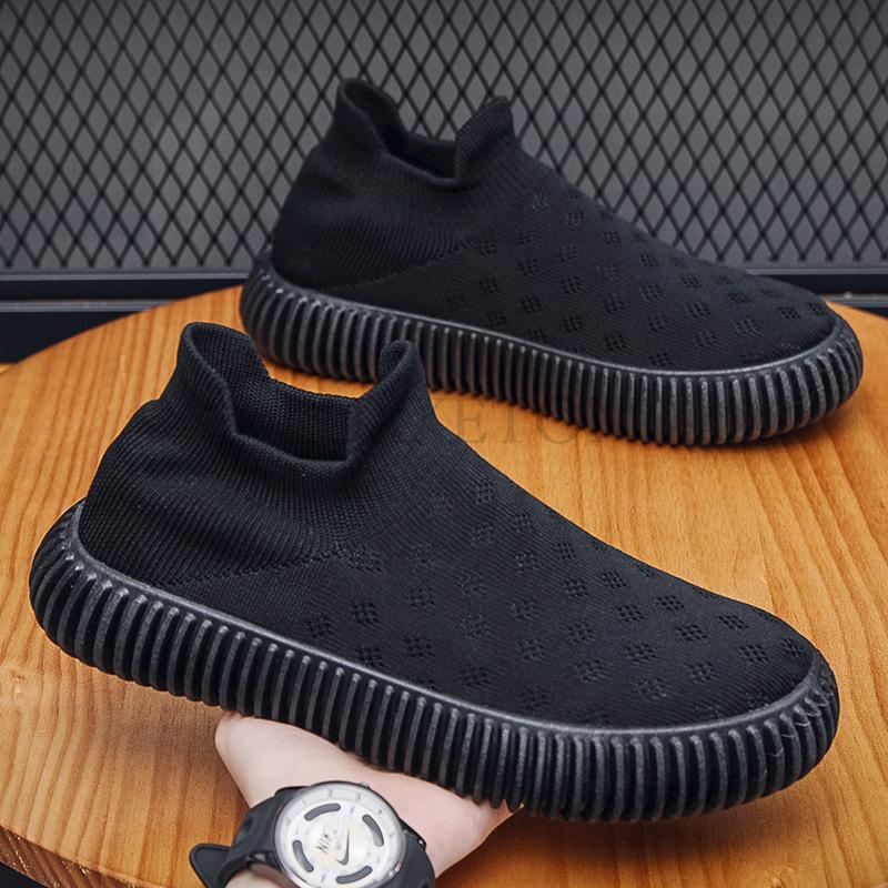 Herren Freizeitschuhe Frühling Neu Komfort Casual Sportschuhe für Herren Atmungsaktiv Slipper Leichtgewicht Rutschfest Herren Socken Schuhe Sneakers