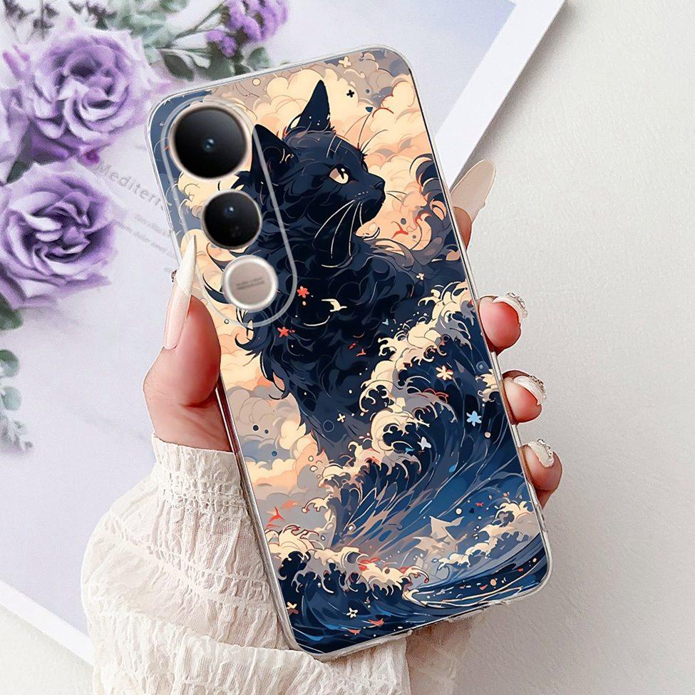 For Vivo V50 Lite 5G Case Cover Cute Cat Luxury Fashion Flowers Funny Cool Painted Back Cover For Vivo V50Lite 5G Phone Case