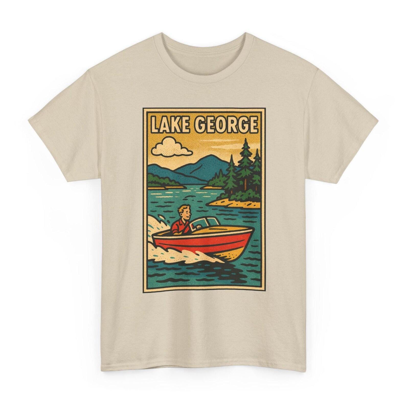 Lake George T-Shirt | Retro New York Travel Tee | Adirondacks Adventure Shirt 3XL