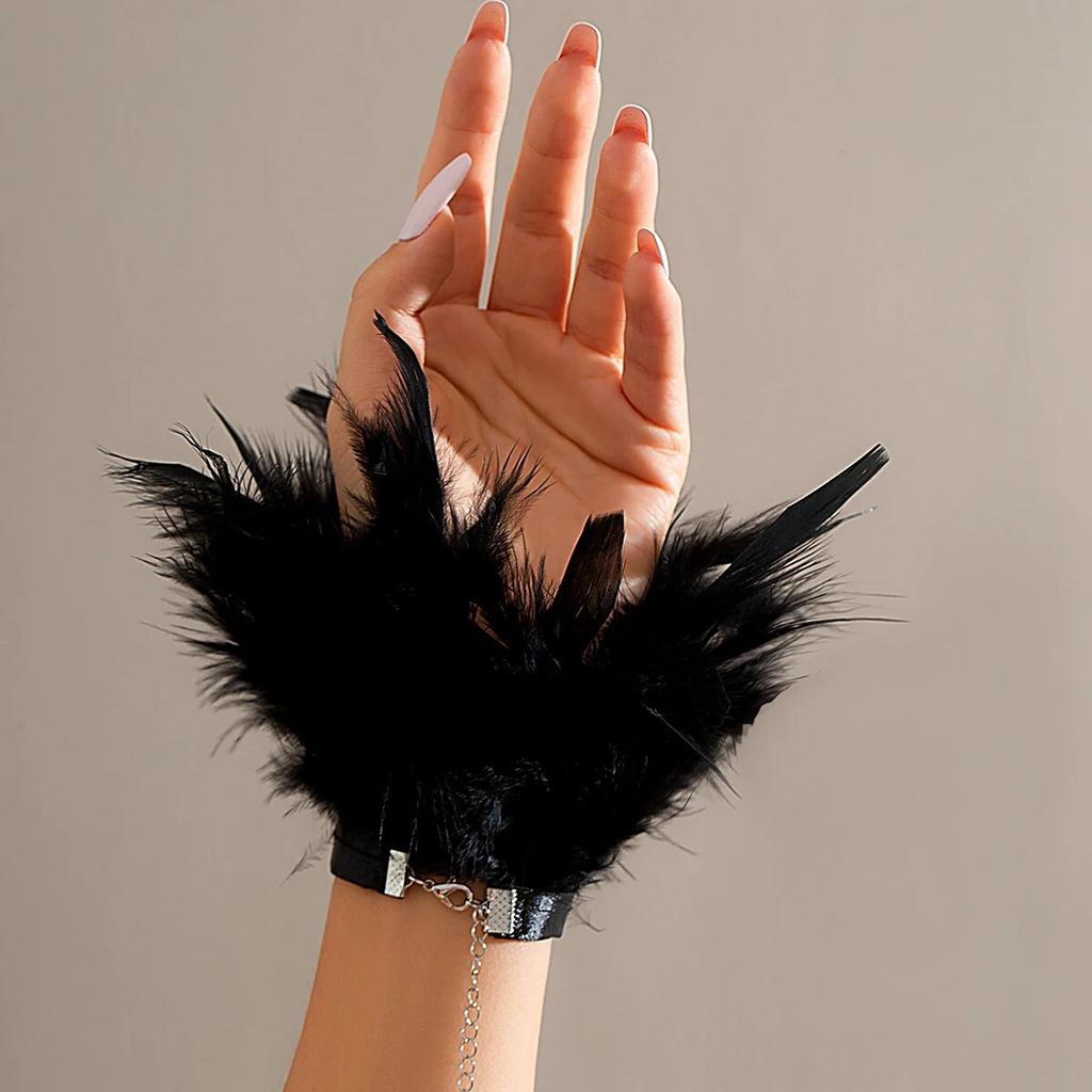 Elegant Trendy Multilayer White Natural Feather Bracelet for Women Korean Fashion Adjustable Bangles Y2K Jewelry Accessories New