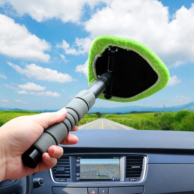 Eliminador de Niebla para Raspar Ventanas Limpiacristales Telescópico Herramienta de Mantenimiento de Microfibra Cepillo Limpiaparabrisas de Coche Limpiador de Cristales de Coche