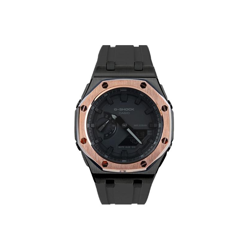 CASIO Custom Collection Black Rose Quartz Movement Watch Unisex Black Dial GA-2100-1A1--