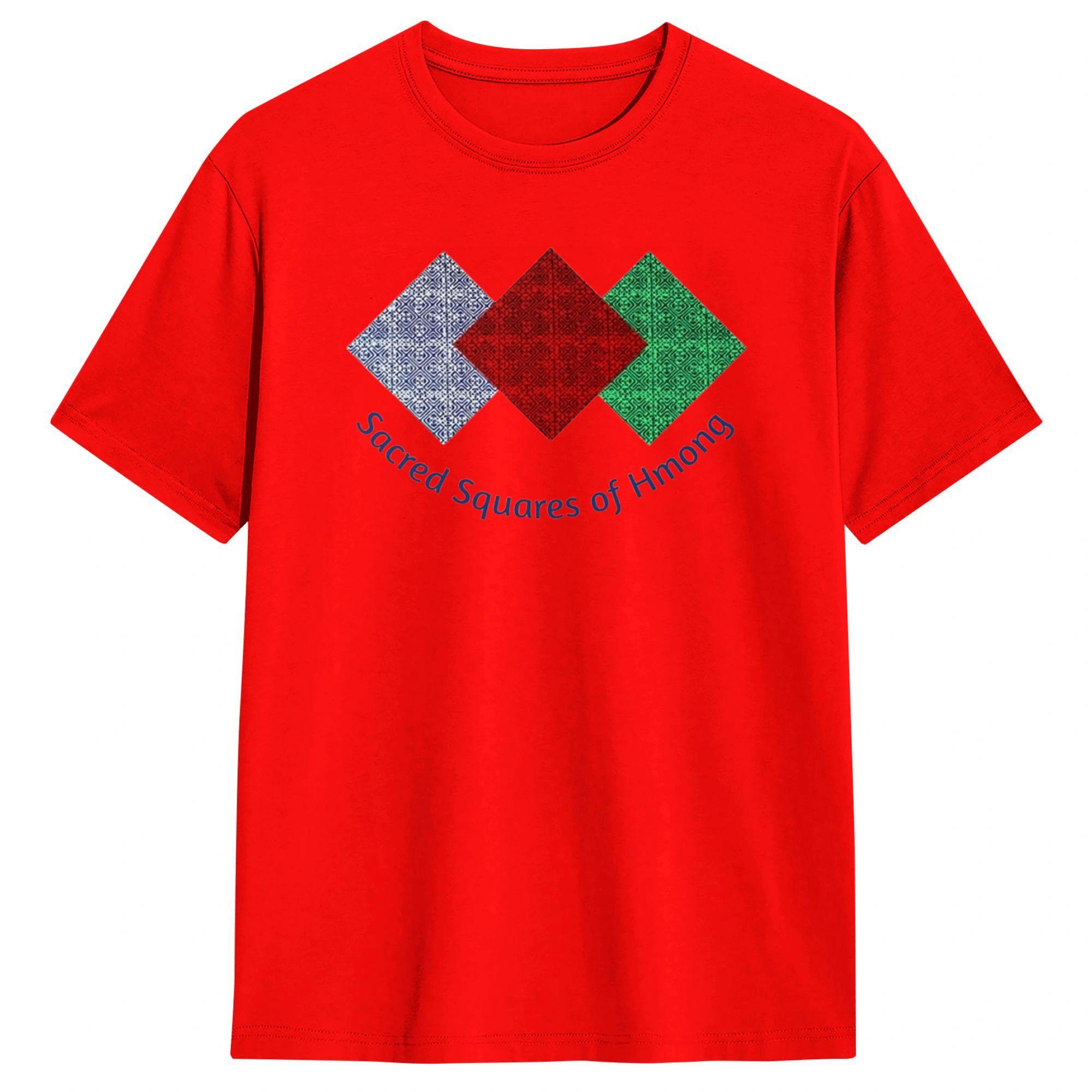 

Sacred Squares of Hmong Geometric Tribal TShirt Summer Trending TShirts Pure CottonClothes ShortSleeved Street Style Tops S