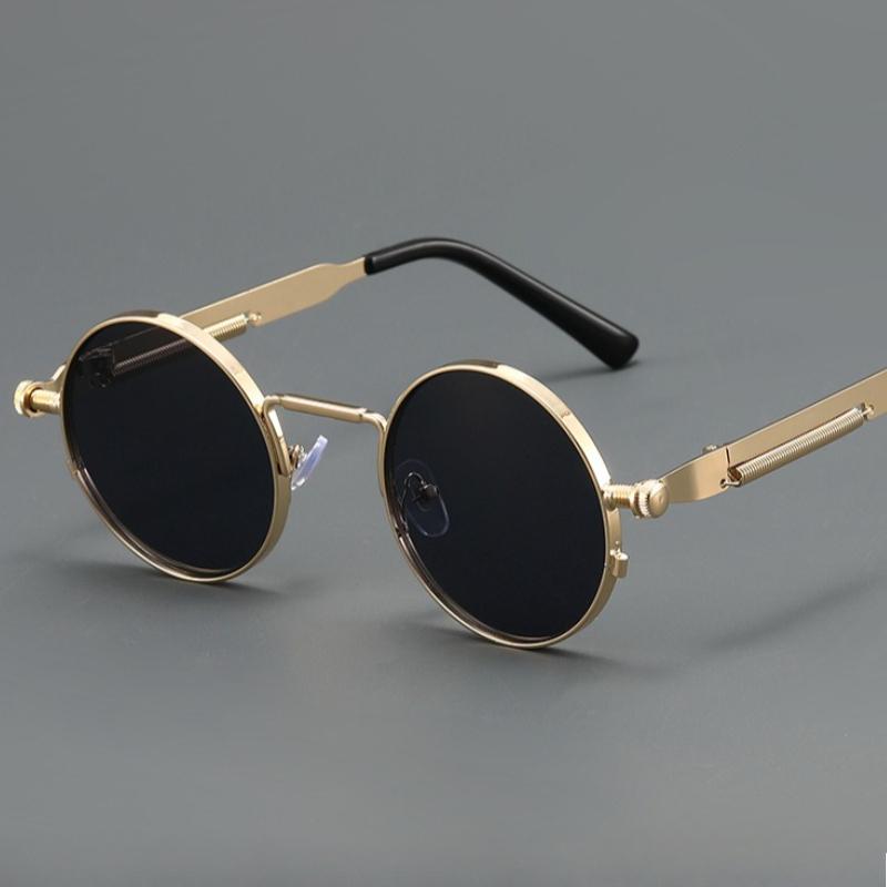 Trendy New Steampunk Sunglasses Minus Diopter Eyewear for Men Women Vintage Round Frame Outdoor Anti-UV Myopia Glasses