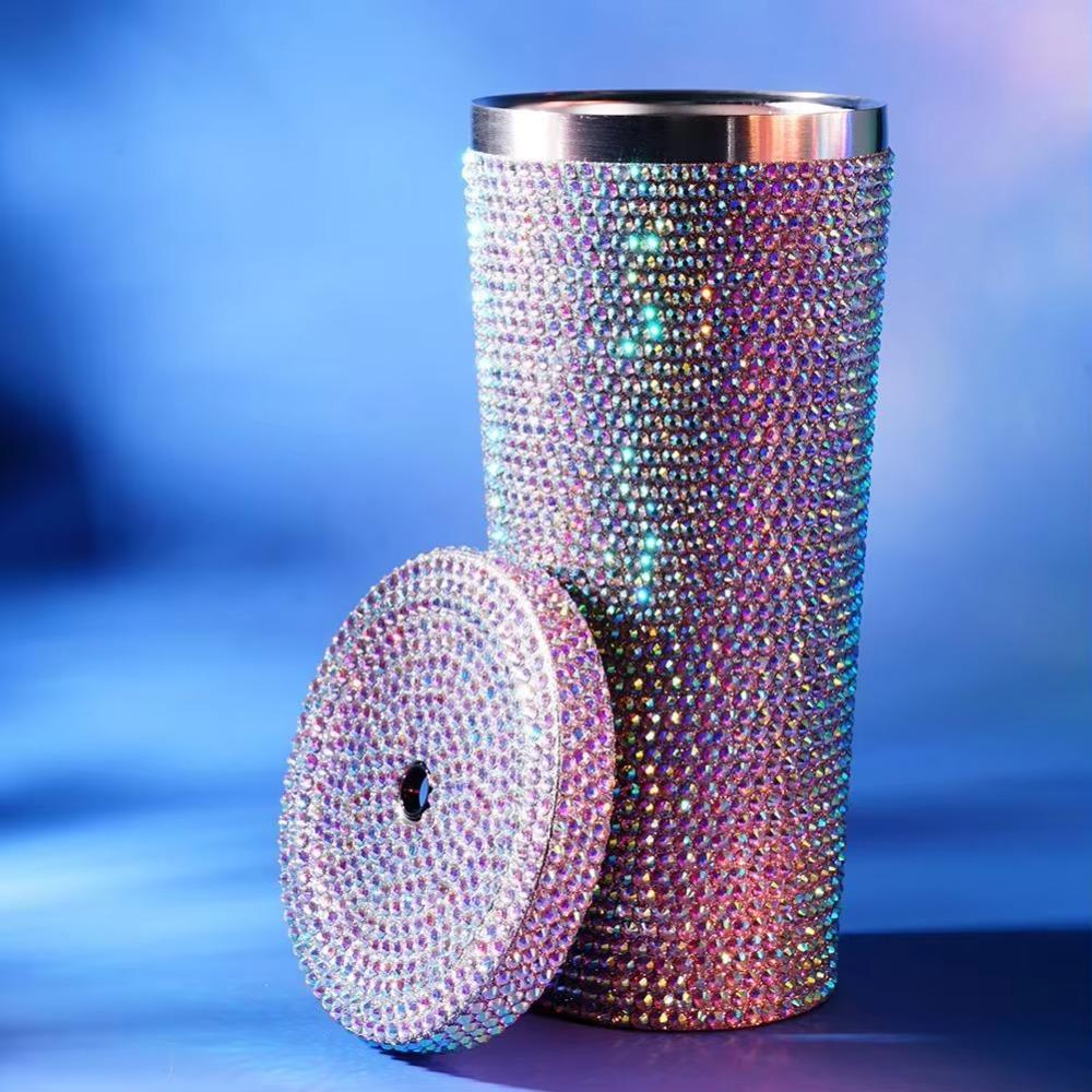 Insulated Glitter Coffee Cup 500ml/750ml Stainless Steel Water Bottle  Girl