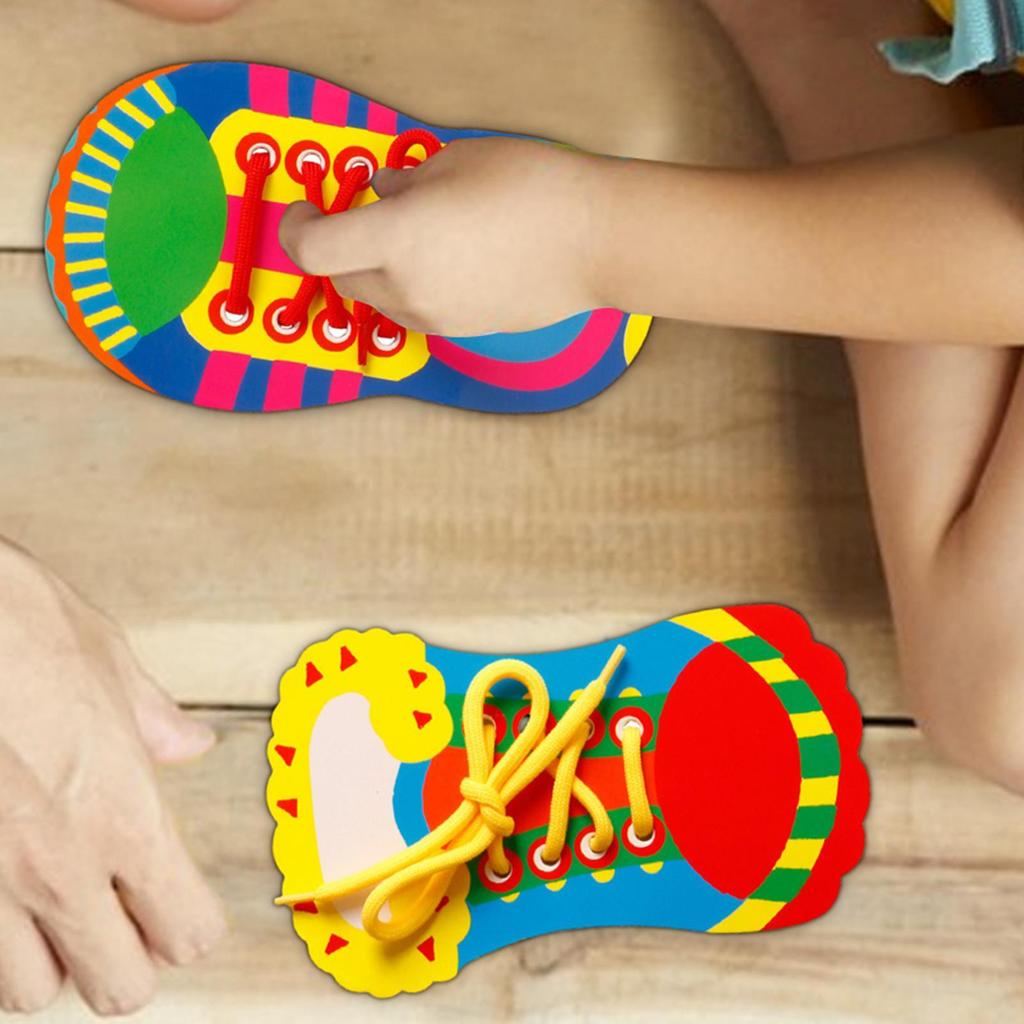 Baby Threading Lacing Toy Learn To Tie Shoelaces for Kids Fine Motor Skills Early Educational Toys Kindergarten Teaching Aid