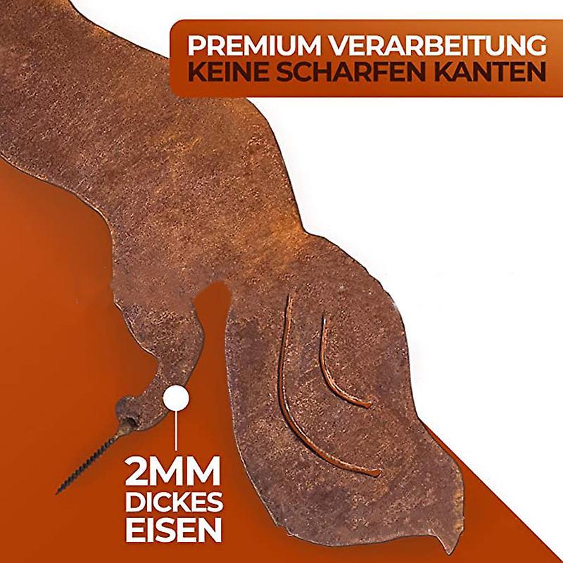 Rusty Metal Squirrel Silhouette Tree Decor Running Squirrel  Plug Sculpture Garden Yard Decoration New