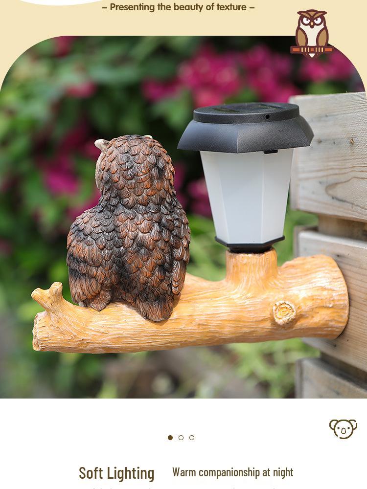 Solar LED Courtyard Lights: Tree Hanging Koala, Owl, and Parrot Garden Ornaments