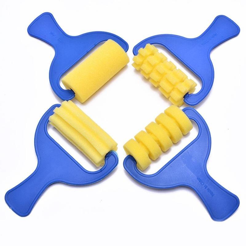 

New 4 Pieces Creative Set For Children Yellow Sponge Brush Children Children Painting Graffiti Toy