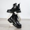 Lace-up New 2025 Fashion Retro Autumn and Winter Thick-heeled Boots, Women's Leather Shoes, British Style Platform Martin Boots, Women's Women