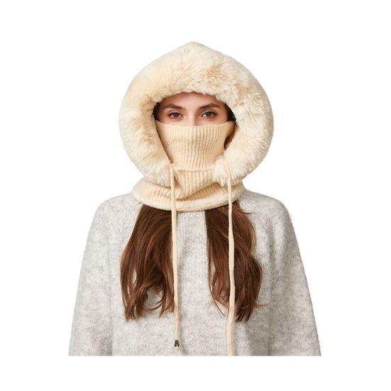 

Вуличний головний убір 3 в 1 Шапка Шарф Знімний захист обличчя Комплект Регульована посадка на обличчі Вітрозахисна Тепла В язана Флісова Шапка для холодної погоди