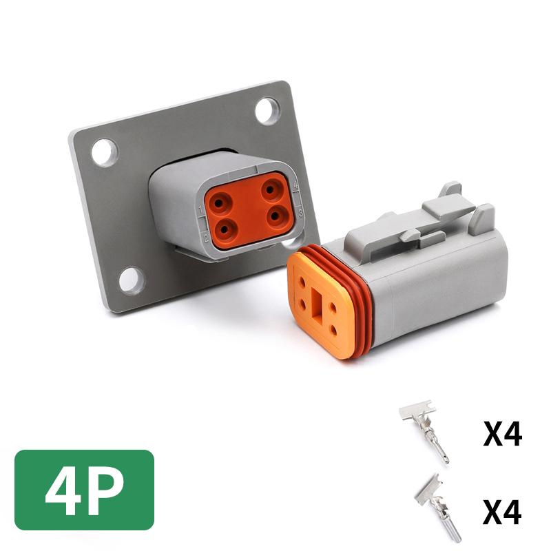 DT04-4P-L012 Deutsch flange type waterproof automotive connector 2P/3P/4P/6P/8P/12P  sheath  butt harness socket terminal