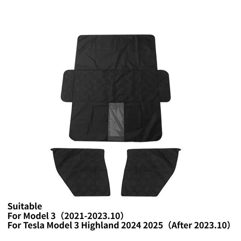 

For Tesla Model 3/3 Highland 2024 Pet Car Seat Cover Car Rear Back Seat Waterproof Pet Dog Travel Mat Pet Cat Dog Carrier Dog M3 Black Sets
