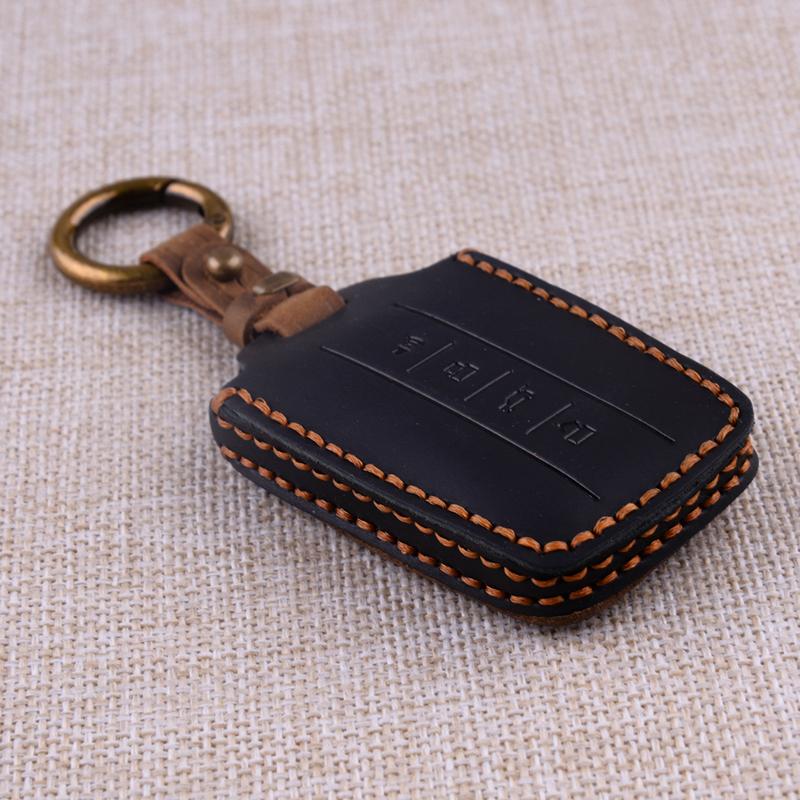 Car Key Fob Cover Case Keyring Protective Bag Fit for Great Wall WEY Tank 300 GT Black PU Leather