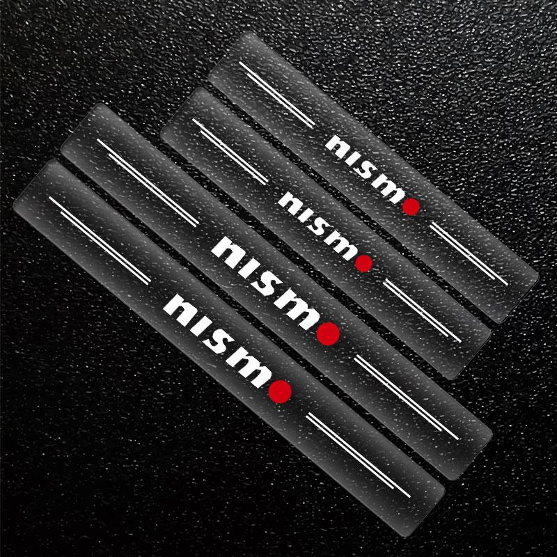 

4Pcs Car Threshold Protector Transparent Decorative Badge 3D Sticker For Nissan Nismo Tiida Teana ALTIMA SYLPHY MURANO KICKS QASHQAI GTR nismo