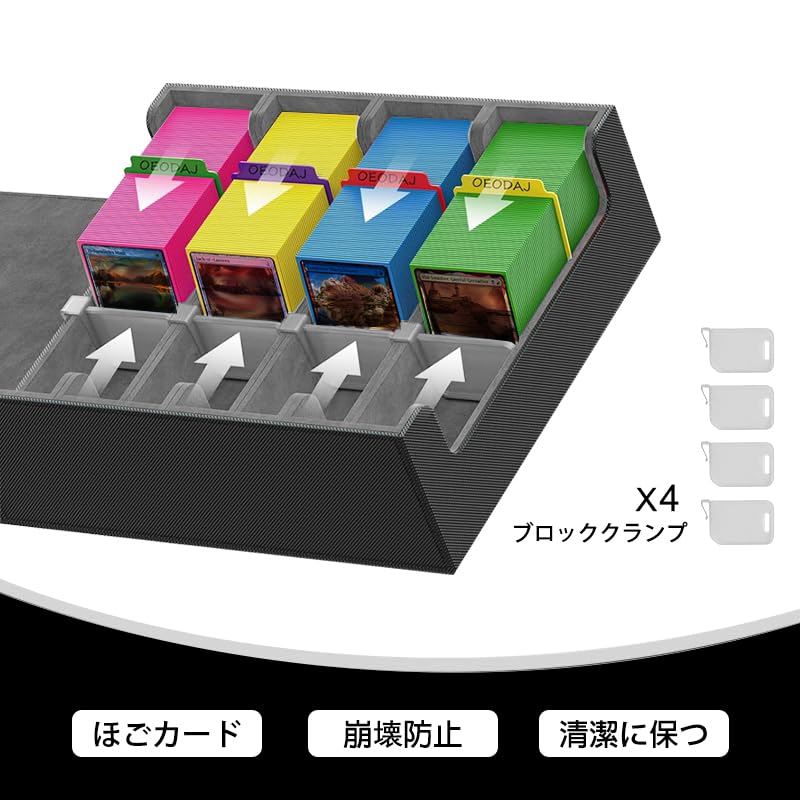 Card Holds 3000 Cards Trekkers PU Leather Vertical Card 4 24 Trading Card Deluxe Magnetic Card Standard Game Card Box Four Box, (4 Rows), Box,