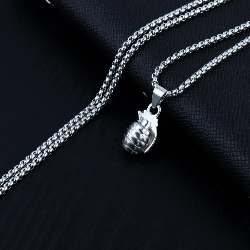 Personalized Men's Grenade Fashion Necklace Retro Punk Style Men's Pendant