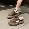 Thick-soled Matte Leather Star Shoes Women's 2025 New Autumn and Winter Versatile Sports and Leisure Shoes Heightening Lace-up Breadboard Shoes