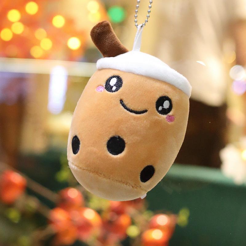 Cute Milk Tea Cup Pendant Plush Toy Cartoon Milk Tea Doll Bag Pendant Keychain