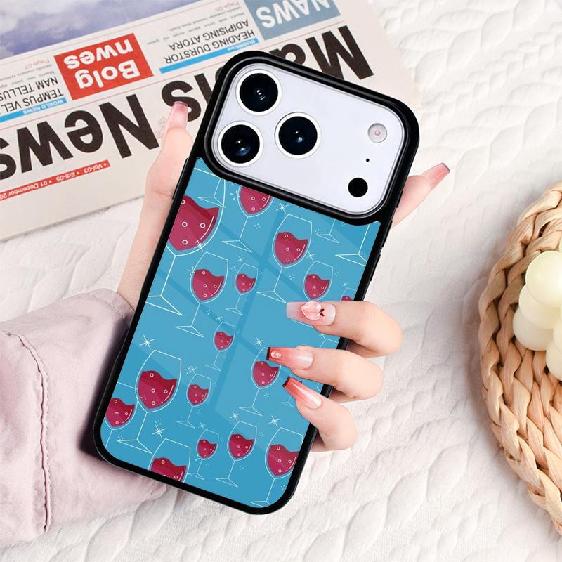 Red Wine Glass soft Phone Case For IPhone 17 16e 15 14 13 12 11 Pro Max Air Mini Soft Protective Cover iPhone 14 Pro Max