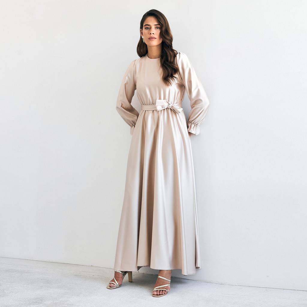 Ravent Abaya-jurk voor dames, moslimjurk, gebedsjurk uit één stuk, islamitische Midden-Oosten, Dubai, Turkije, maxi Abaya, kaftan met hijab volledige lengte, Kaki, one size