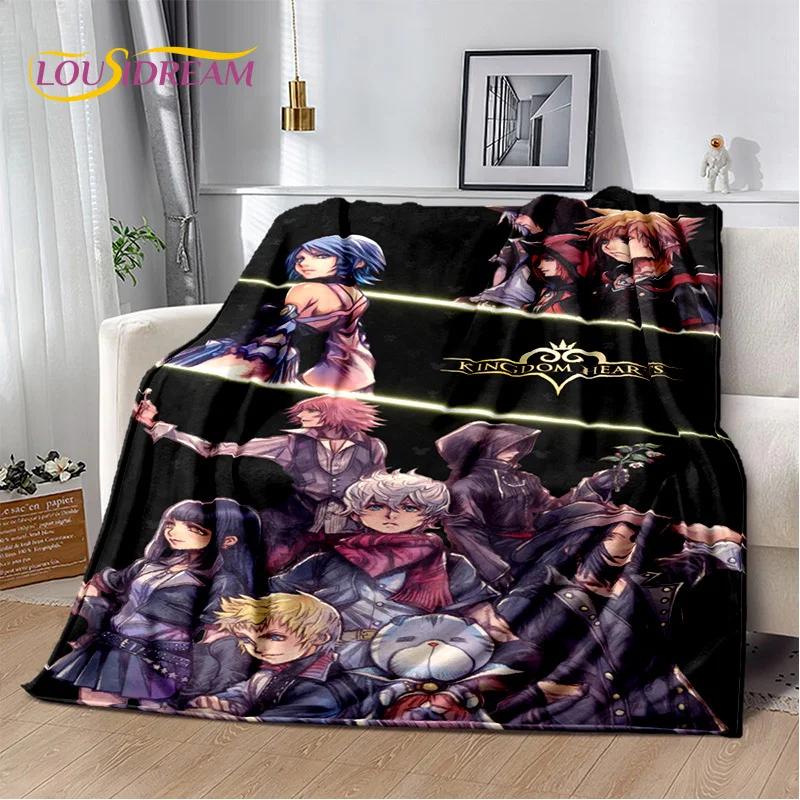 Cartoon Kingdom Hearts Spiele 3D Weiche Flanelldecke für Betten Schlafzimmer Sofa Picknick, Überwurfdecke zum Zudecken im Freien Freizeit Geschenk