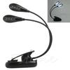 New Bright Adjustable Dual Arm Clip-on Desk Light with Flexible Goosenecks for Study, Music, and Reading - Double Lamps with 8 L