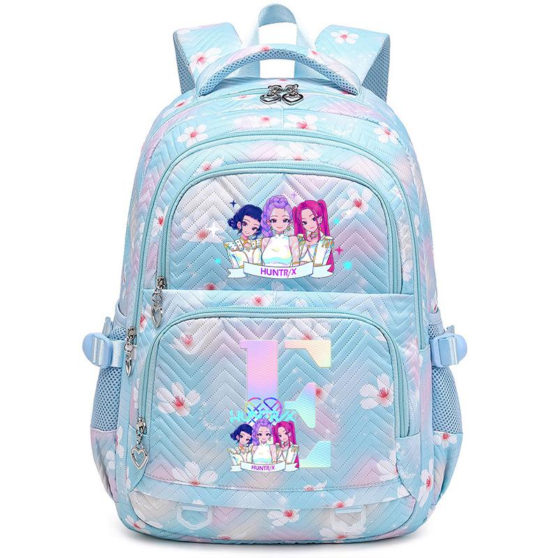 Animation Cartoon Letter Printing Large Capacity Shoulder Bag Lightweight Primary And Secondary School Students Leisure Schoolbag