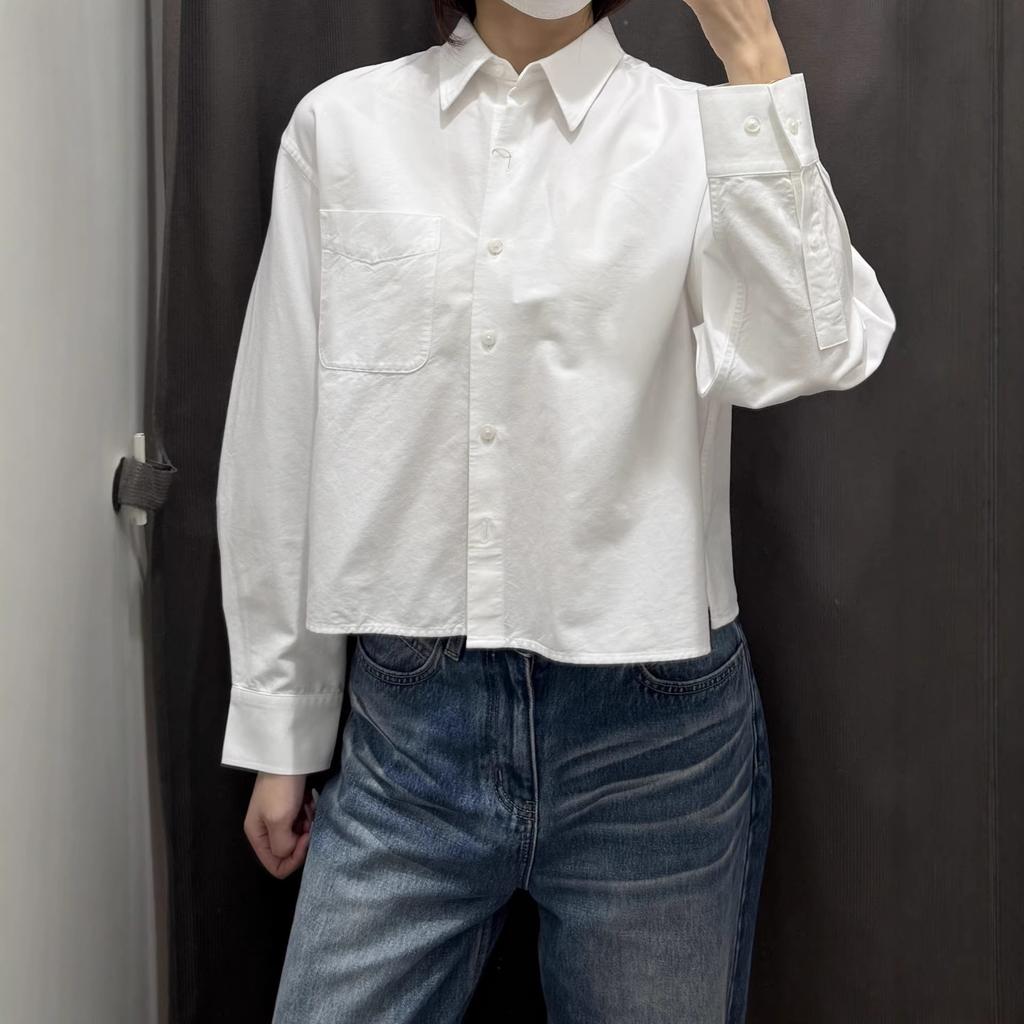 Women's Oxford Spinning Box Shirt Long Sleeve Shirt Casual Commuter Thin Jacket Solid Color Lapel 181918