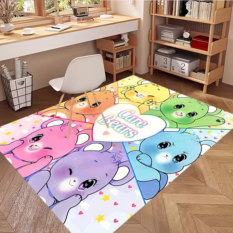 Care Bears Print Rug, Washable Floor Carpet, For Entryway Dorm Laundry Room Office Study, Home Decor Birthday Christmas Gift