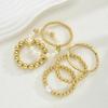 6Pcs/Set Fashion Gold Color CCB Bead Bracelets Vintage Imitate Geometric Bracelet For Women Daily Wear Jewelry
