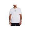 Under Armour Vintage Logo Ribbed Crew Neck T-Shirt Men Tops White 1383867-100