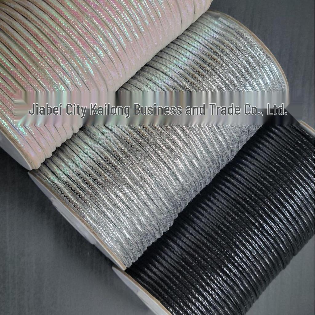 3mm Round Gold/Silver Hand-Woven Crochet Cord with Core and Silver Thread for Decoration