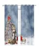 Winter Themed Snowman Christmas Tree Tulle Curtains Living Room Bedroom Kitchen Decoration Chiffon Sheer Voile Window Curtains