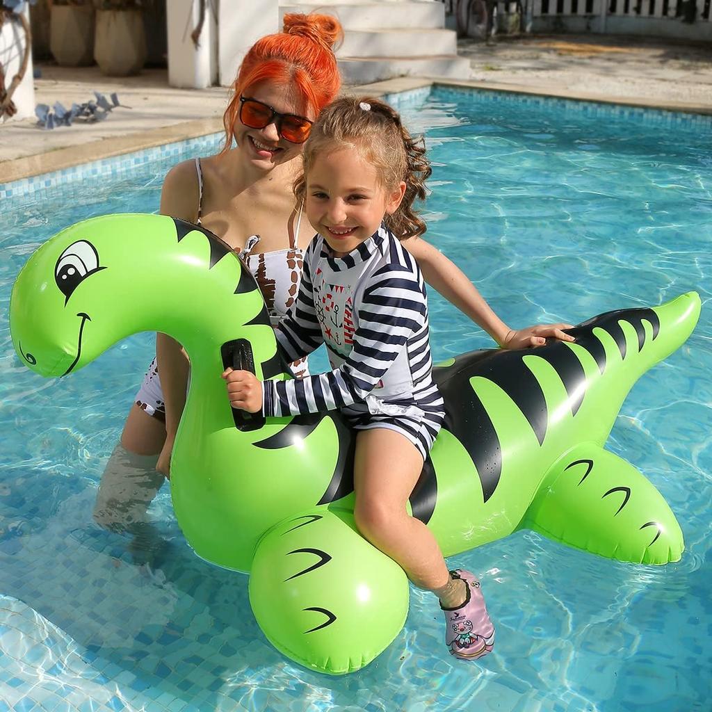 Inflatable Dinosaur Swimming Pool Toys Ride-On Inflatable Swimming Pool Beach Swimmer Summer Water Fun Raft for Kids and Adults