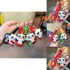 Panda Unique Keychain With Basketball And Torch Silicone Keyring For Gifts