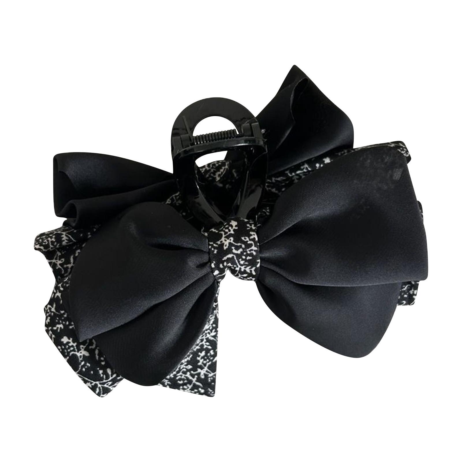 

Высококлассная, элегантная атласная бабочка, модный аксессуар для волос, который ленивый человек может просто поцарапать, для задней части головы. One Size чёрный