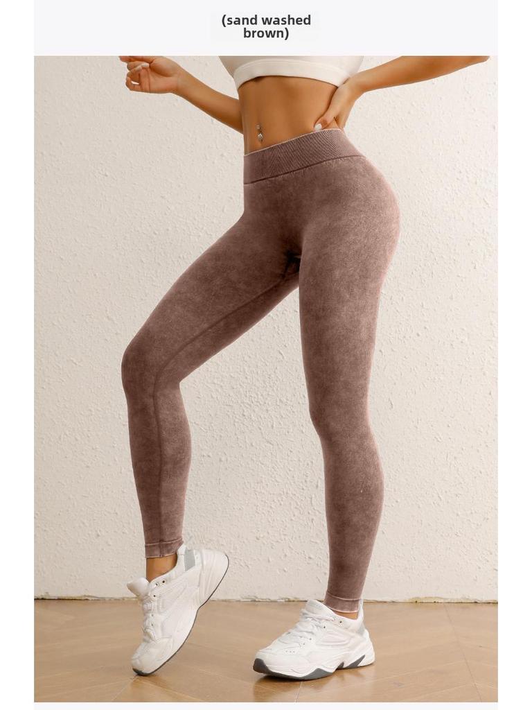 Europäisch-amerikanische Yogahose mit V-Rücken und hoher Taille