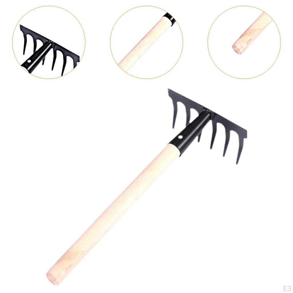 Garden Rake Claw Lightweight Wooden Handle Sturdy Sand Shell Seawater for Catching
