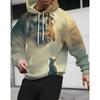 Spring And Autumn Men's And Women's 3D Printed Tiger And Cat Casual Trendy Cool Top Pullup Collar Pullover Men's Wear