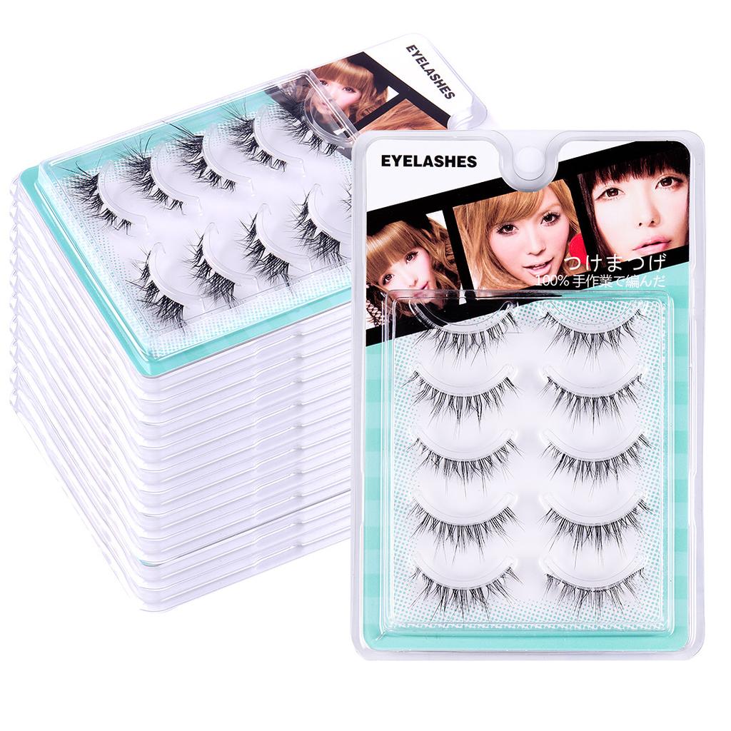 Transparent Terrier 5 Packs L-Shaped False Eyelashes Natural Comic Barbie Eyelashes Little Demon Eyelashes