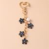 Elegant Pearls And Cherry Blossom Handbag Bag Charm With Heart Clasp Bags Pendant Keyring Decors For Fashionable Women
