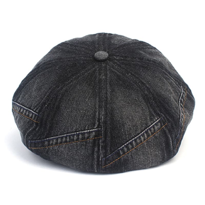 Universal chemistry Patchwork Black Denim Newsboy Cap